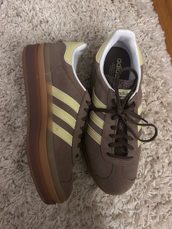 adidas Shoes - Women’s Adidas Gazelle Bold Yellow and Brown Sneakers